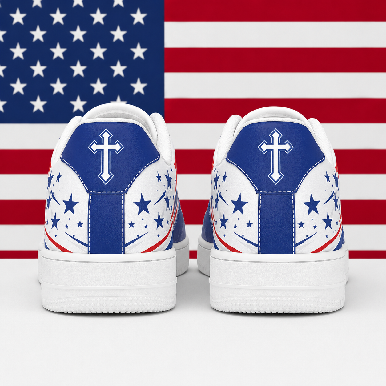 Patriotic Christian Cross Men's Air Force Shoes