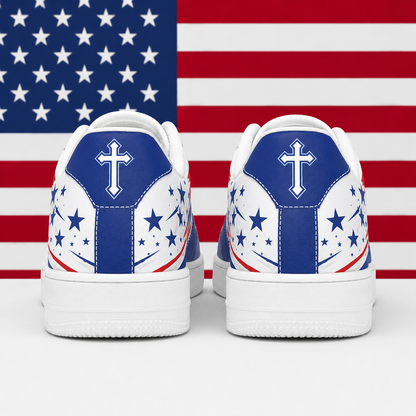 Patriotic Christian Cross Men's Air Force Shoes