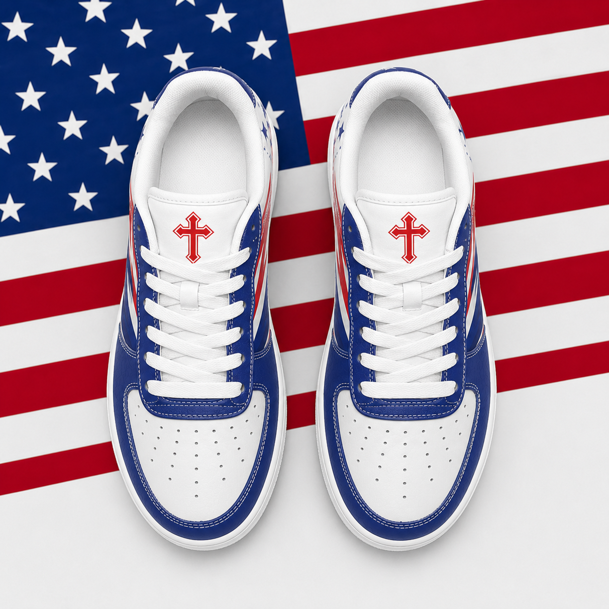 Patriotic Christian Cross Men's Air Force Shoes