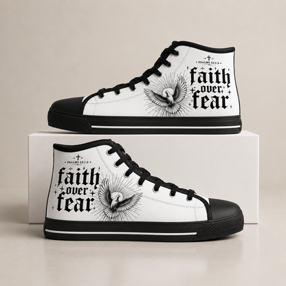 Faith Over Fear Men's Black Sole Canvas Shoes