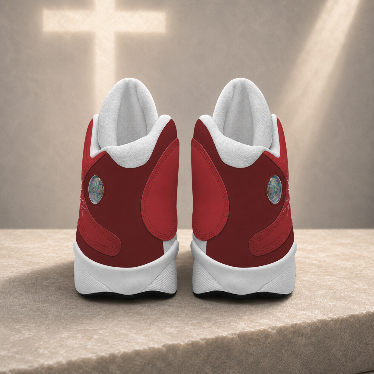 Rooted In Christ Cross Christian - Men's Curved Basketball Shoes With Thick Soles