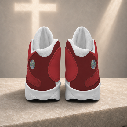 Rooted In Christ Cross Christian - Men's Curved Basketball Shoes With Thick Soles