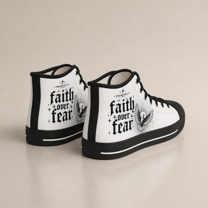 Faith Over Fear Men's Black Sole Canvas Shoes