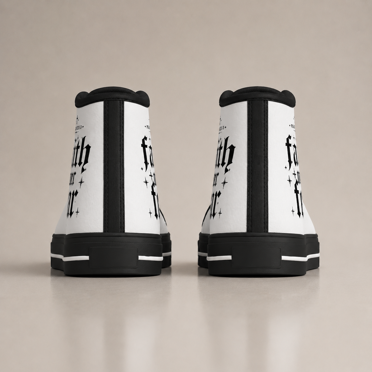 Faith Over Fear Men's Black Sole Canvas Shoes