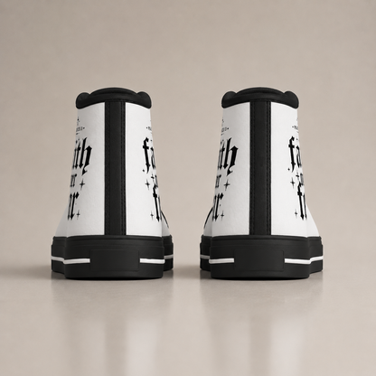 Faith Over Fear Men's Black Sole Canvas Shoes