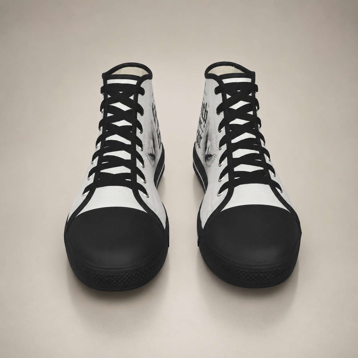 Faith Over Fear Men's Black Sole Canvas Shoes