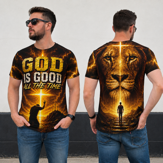 God Is Good All The Time-Lion of Judah Jesus Shirt