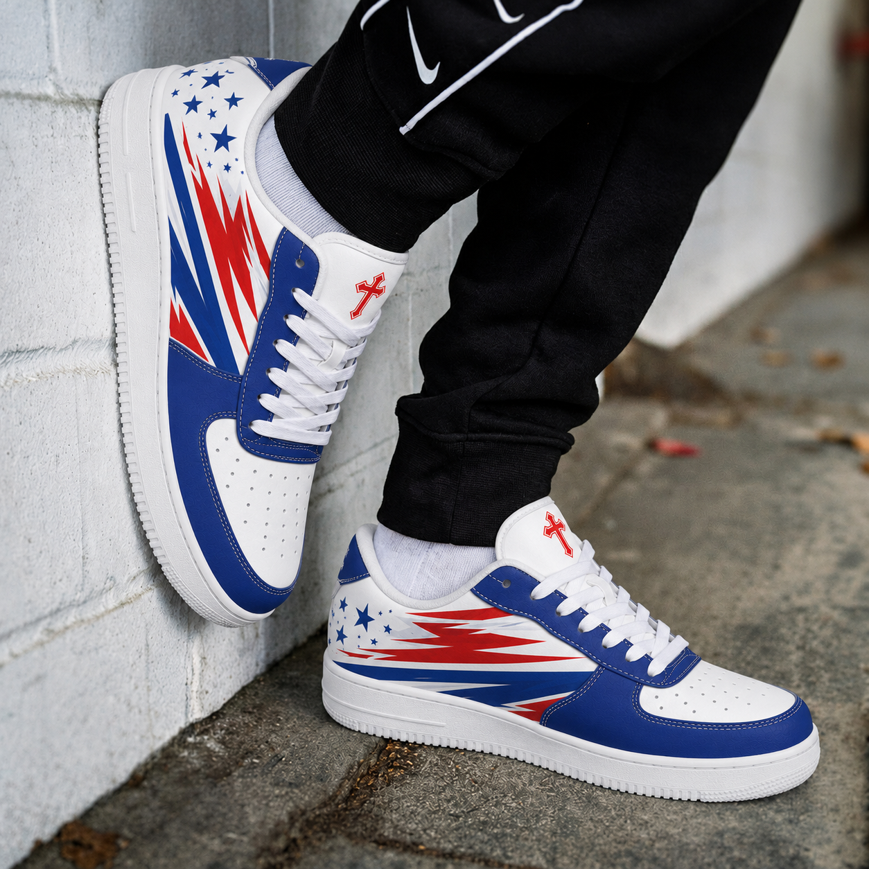 Patriotic Christian Cross Men's Air Force Shoes