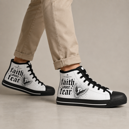 Faith Over Fear Men's Black Sole Canvas Shoes