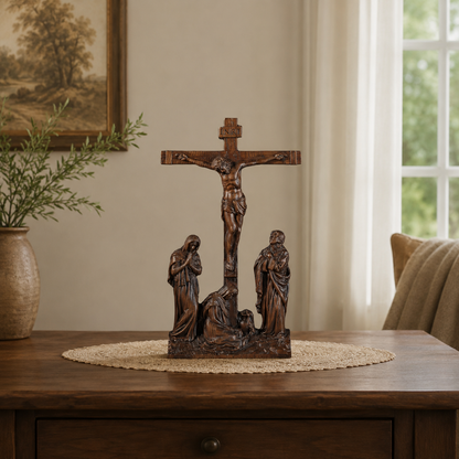 Handmade Wooden Standing Crucifix Wall Cross