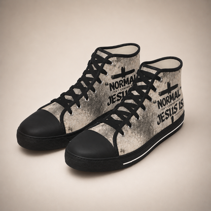 Christian Normal Isn’t Coming Back Jesus Is Men's Black Sole Canvas Shoes