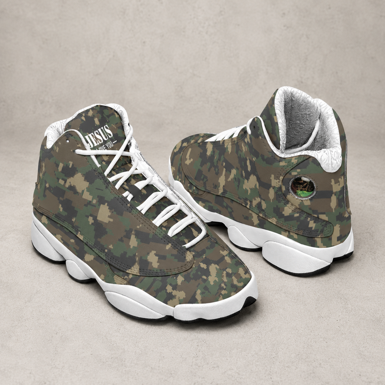 Jesus Love You Camo - Men's Curved Basketball Shoes With Thick Soles