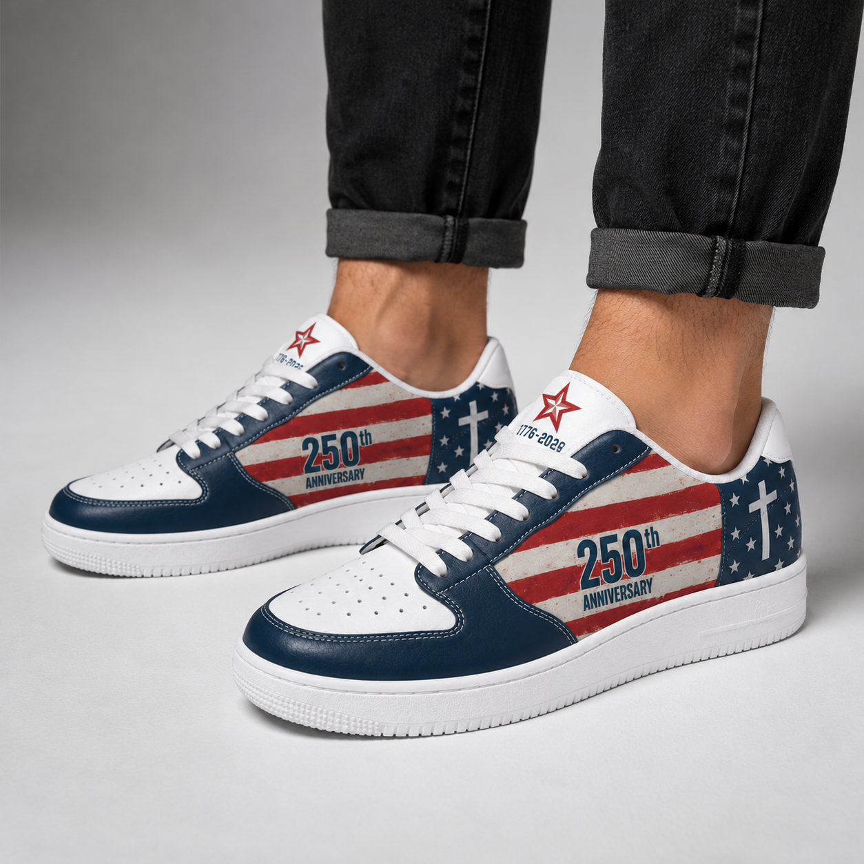 Christian Patriotic 250th Anniversary Men's Air Force Shoes