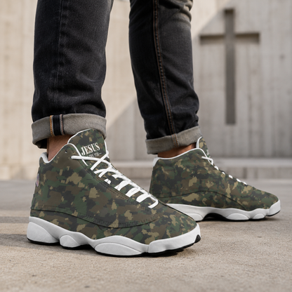 Jesus Love You Camo - Men's Curved Basketball Shoes With Thick Soles