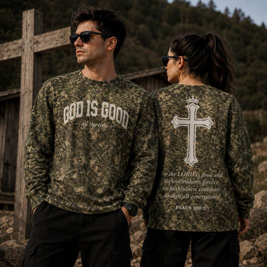 God Is Good All The Time Camo Christian Sweatshirt