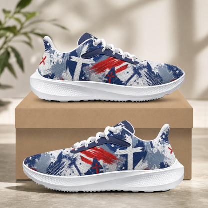 Jesus Saves Patriotic - Men's Road Running Shoes