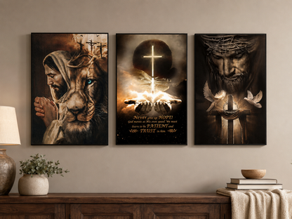 3 Pcs Jesus Wall Art Canvas Prints