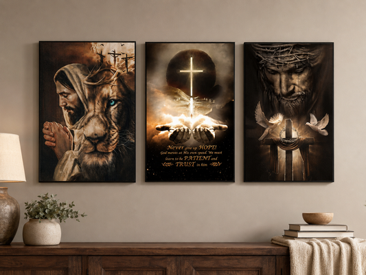3 Pcs Jesus Wall Art Canvas Prints
