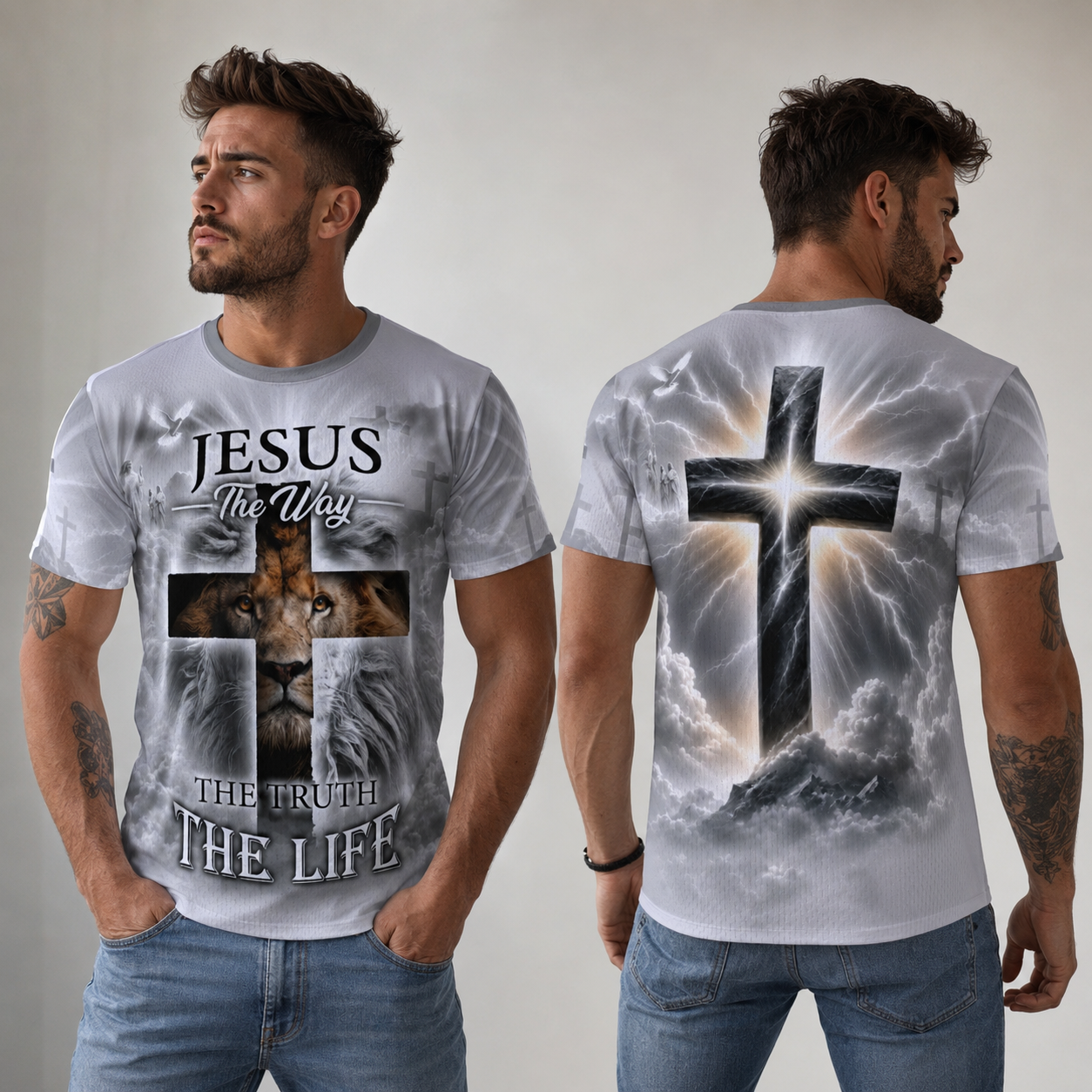 Jesus The Way The Truth The Life Lion Christian T-Shirt