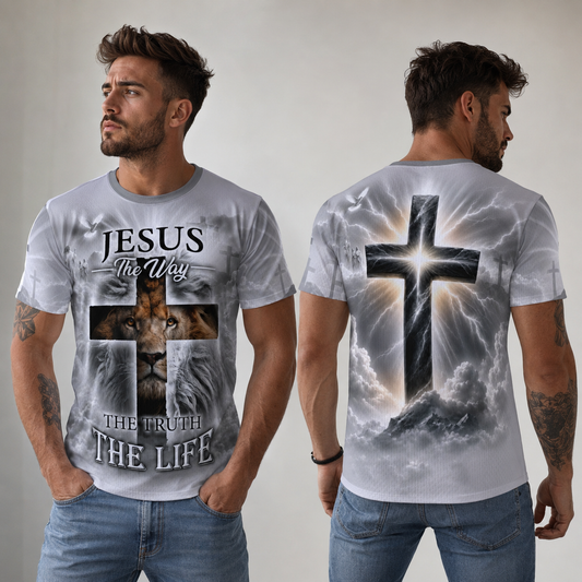 Jesus The Way The Truth The Life Lion Christian T-Shirt