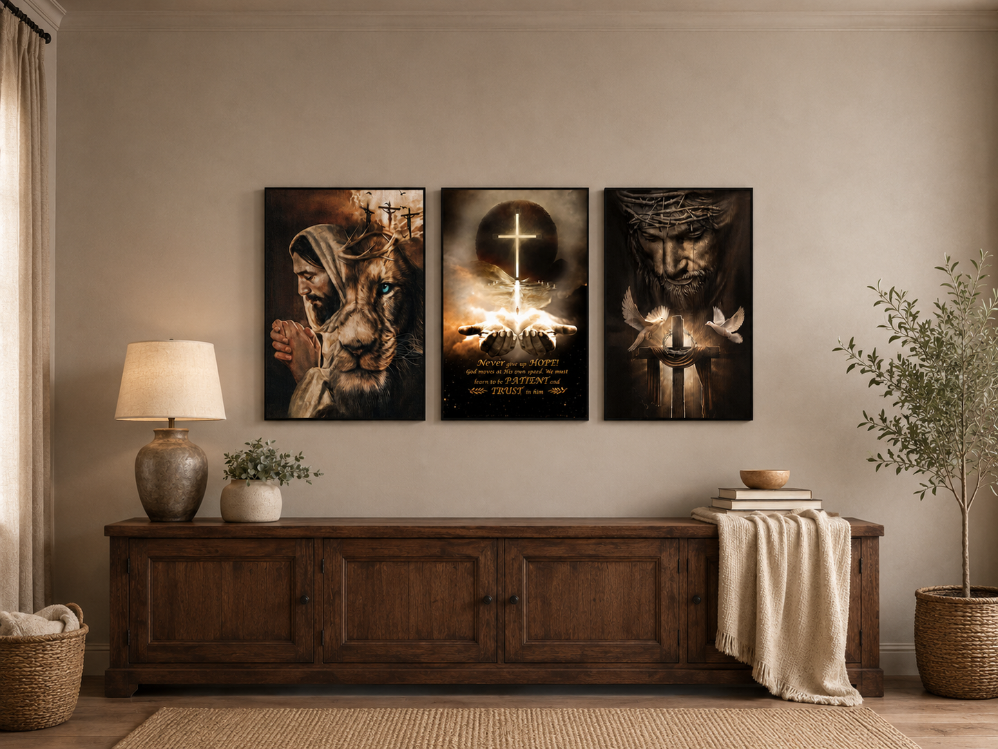 3 Pcs Jesus Wall Art Canvas Prints