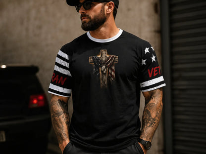 Jesus Christ and the American Veteran Christian Patriotic T-Shirt