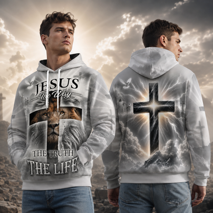 Jesus The Way The Truth The Life Lion Christian Hoodie