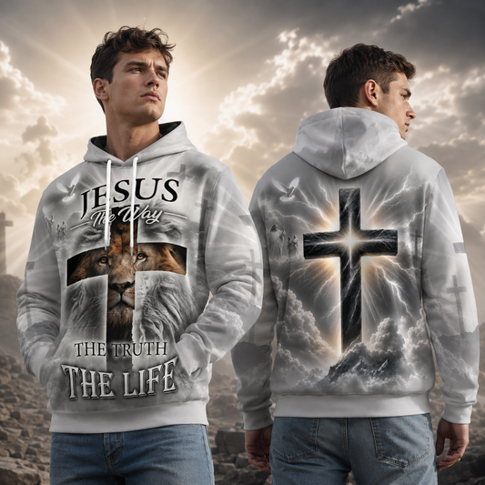Jesus The Way The Truth The Life Lion Christian Hoodie