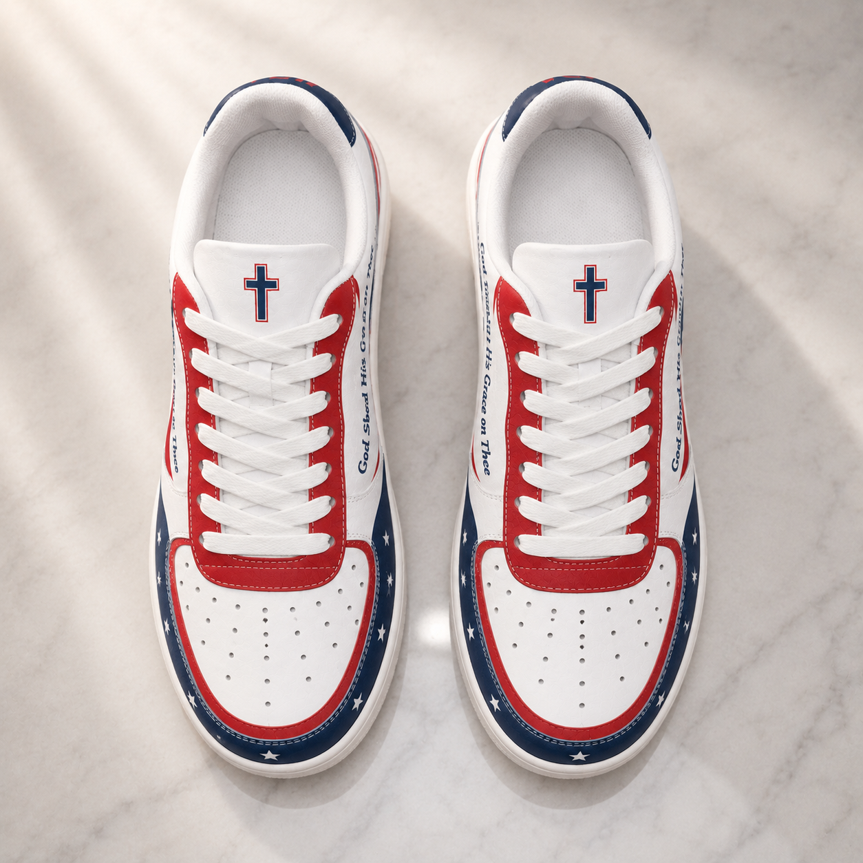 Christian Patriotic God Shed His Grace Men's Air Force Shoes