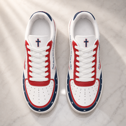 Christian Patriotic God Shed His Grace Men's Air Force Shoes