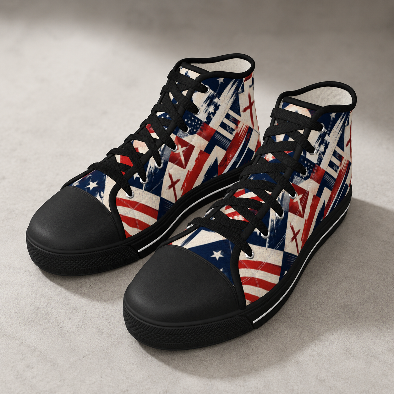 Faith Freedom - Men's Black Sole Canvas Shoes