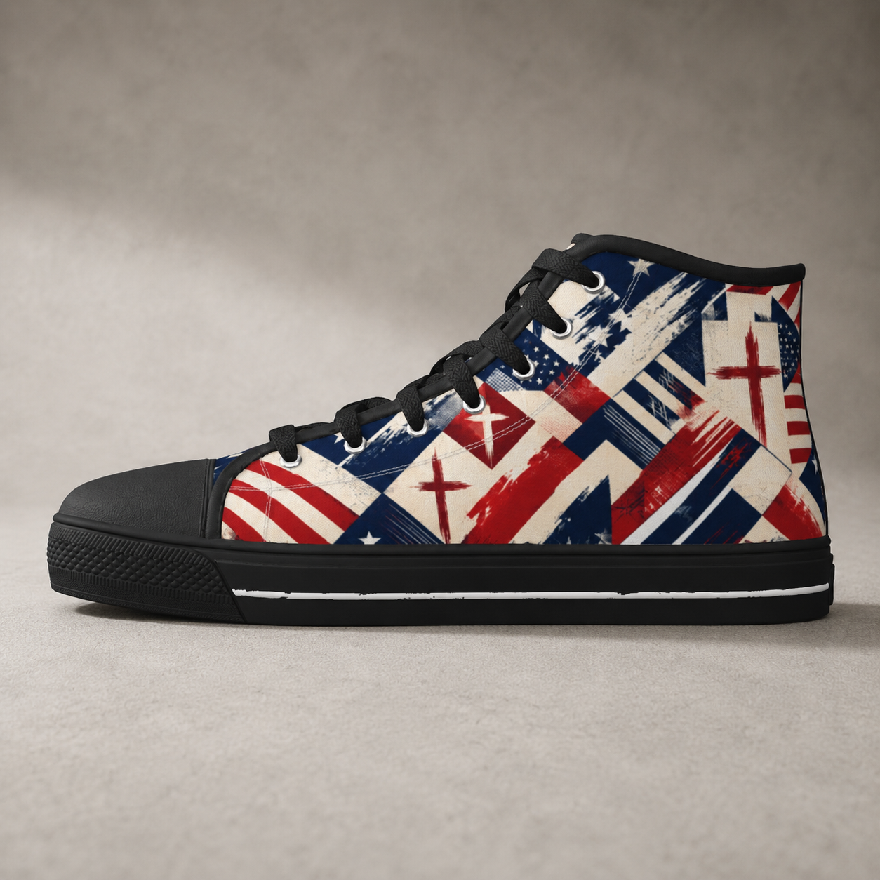 Faith Freedom - Men's Black Sole Canvas Shoes