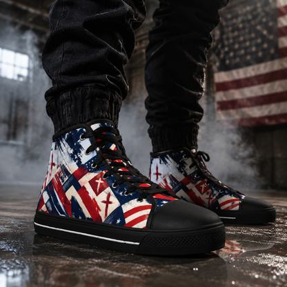 Faith Freedom - Men's Black Sole Canvas Shoes