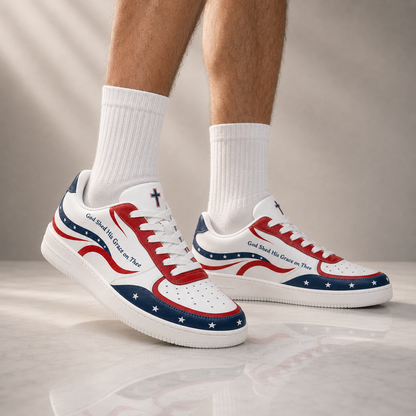 Christian Patriotic God Shed His Grace Men's Air Force Shoes