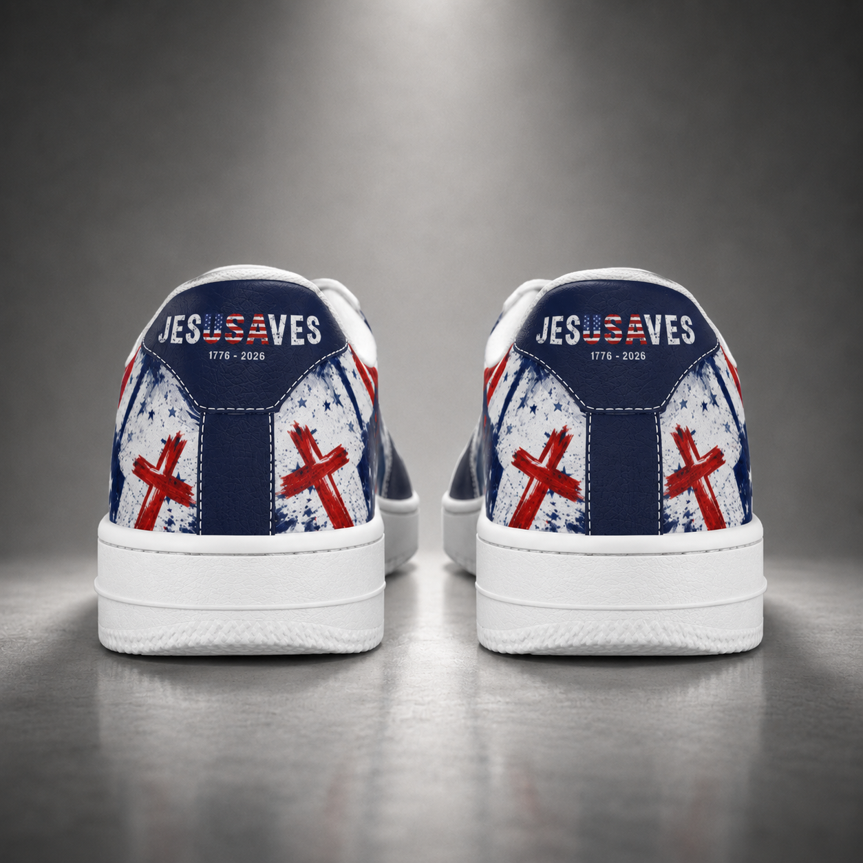 Jesus Saves America 250th Anniversary Christian Patriotic Men's Air Force Shoes