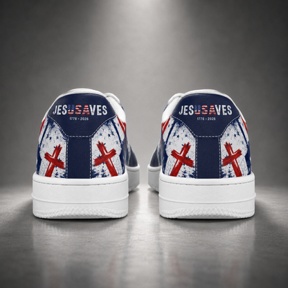 Jesus Saves America 250th Anniversary Christian Patriotic Men's Air Force Shoes