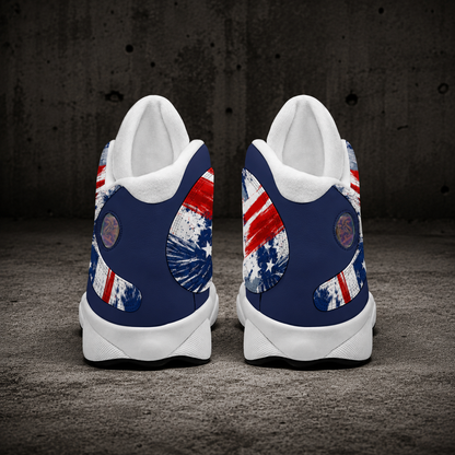Jesus Saves Patriotic - Men's Curved Basketball Shoes With Thick Soles
