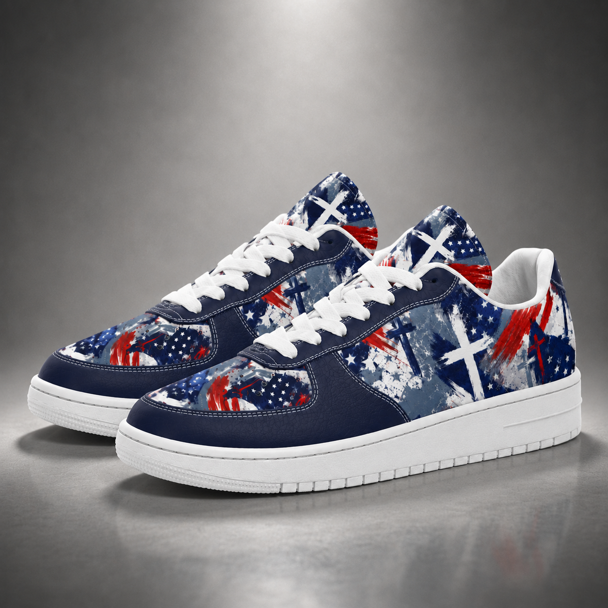 Jesus Saves America 250th Anniversary Christian Patriotic Men's Air Force Shoes