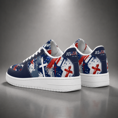 Jesus Saves America 250th Anniversary Christian Patriotic Men's Air Force Shoes