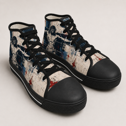 Jesus Crucifixion Men's Black Sole Canvas Shoes