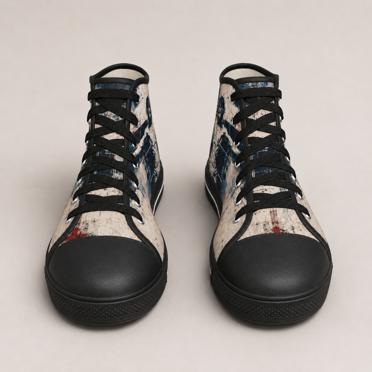 Jesus Crucifixion Men's Black Sole Canvas Shoes