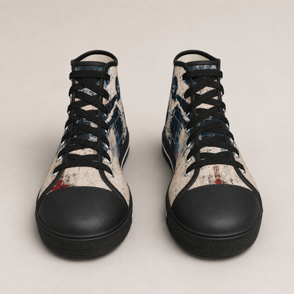 Jesus Crucifixion Men's Black Sole Canvas Shoes