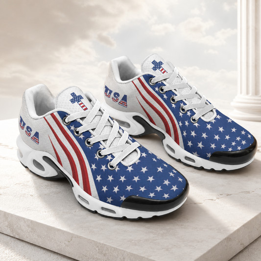Christian Cross Patriotic - Men's Air Cushion Sports Shoes