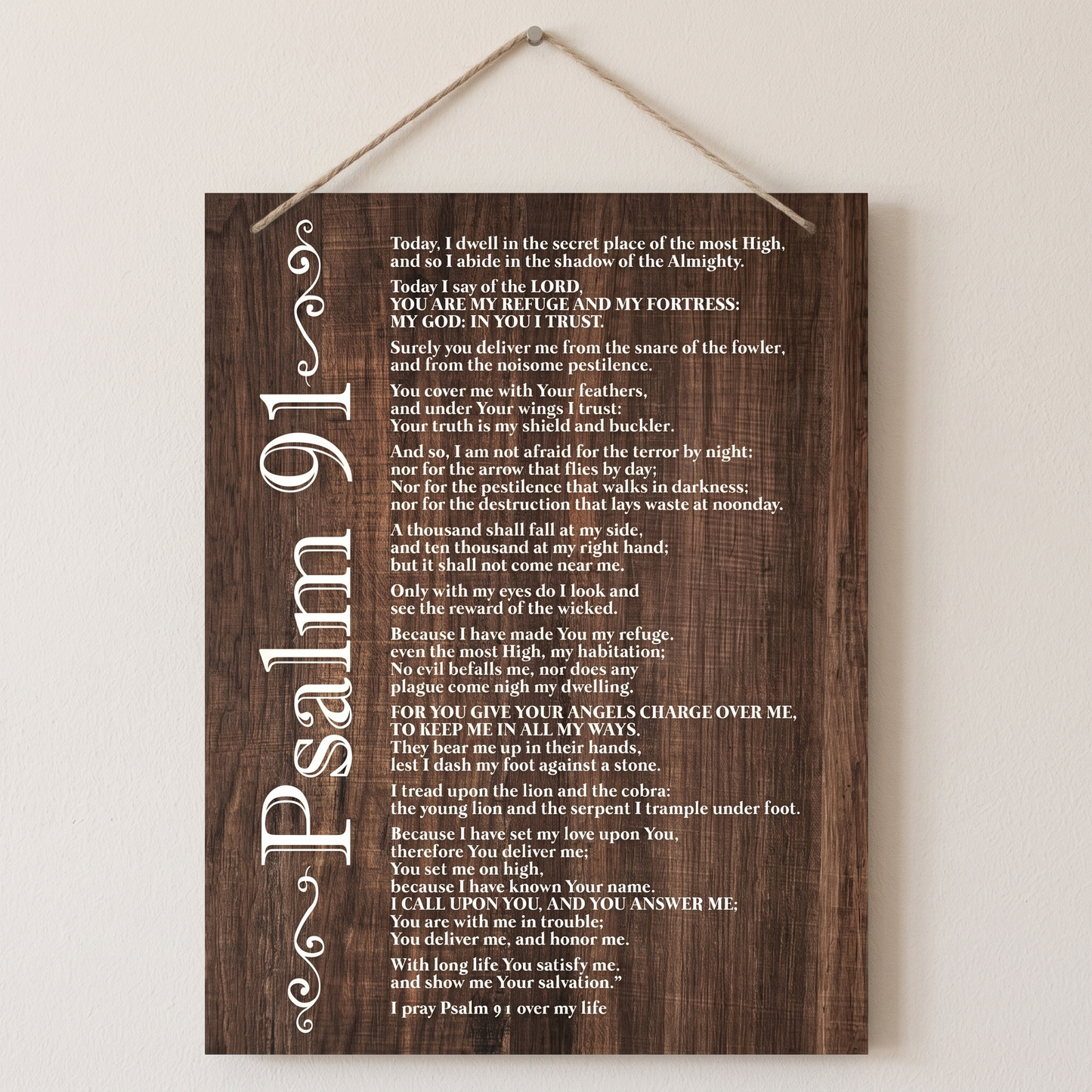 Psalm 91 Wooden Wall Decor