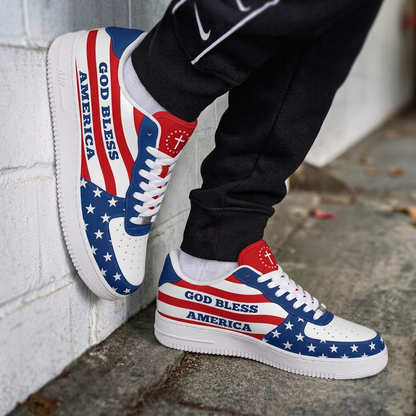 God Bless America Christian Men's Air Force Shoes