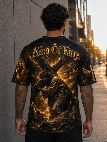 King Of Kings Jesus Crown Of Thorns Christian Mesh T-Shirt
