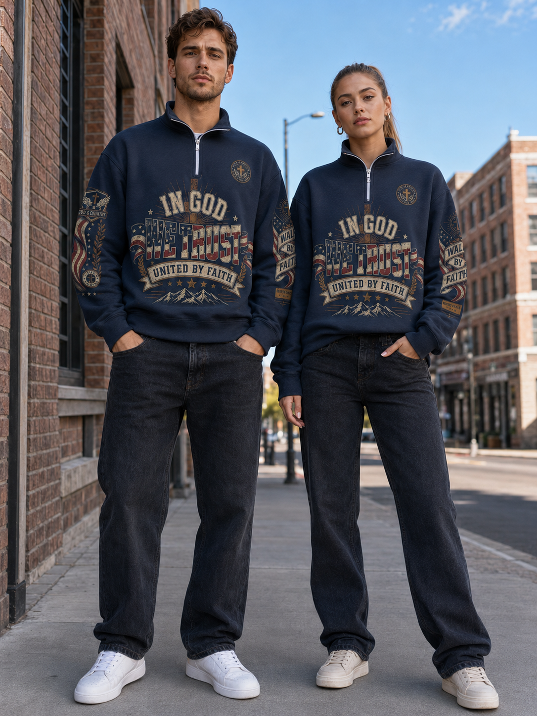 Faith Under God Patriotic Apparel Sweatshirt | 310GSM Cotton