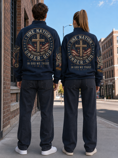 Faith Under God Patriotic Apparel Sweatshirt | 310GSM Cotton