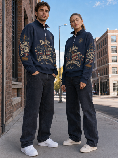 Faith Under God Patriotic Apparel Sweatshirt | 310GSM Cotton