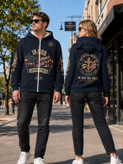 Faith Under God Patriotic Apparel Cozy Cat Ear Hoodie